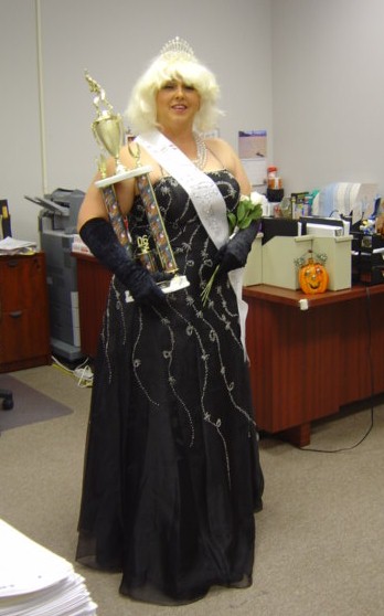 Another Calhoun County Employee in Custome at Halloween