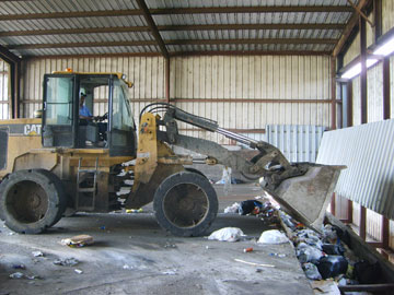 Loading transfer trailer for hauling to Sub-D Landfill